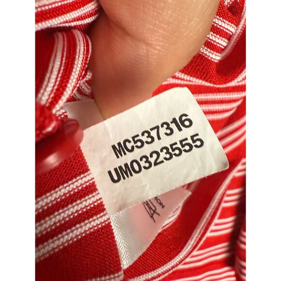 Texas Tech Red Raiders NCAA Under Armour Activewear Striped Polo Shirt Red Large - Picture 9 of 10